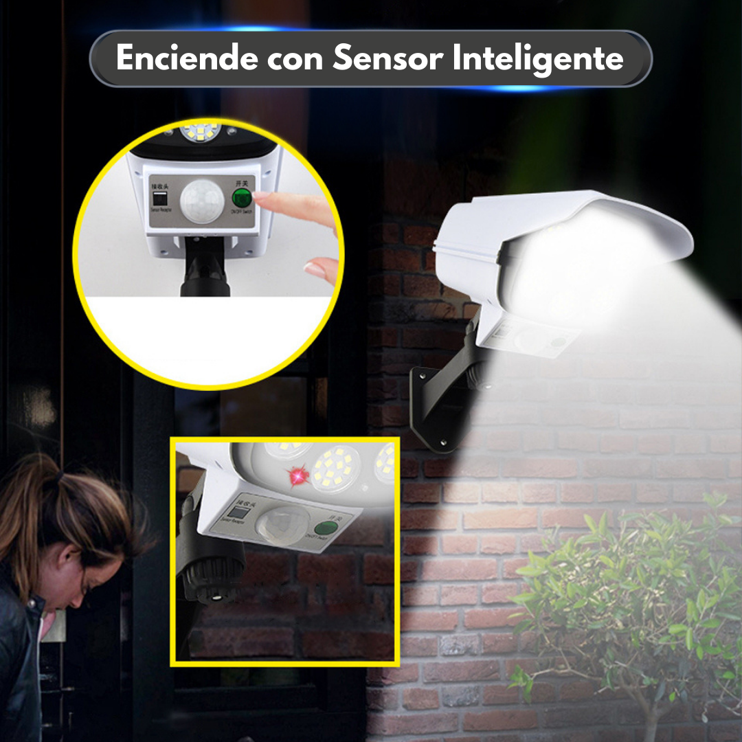 Foco Solar Con Sensor De Movimiento Simula Camara Falsa