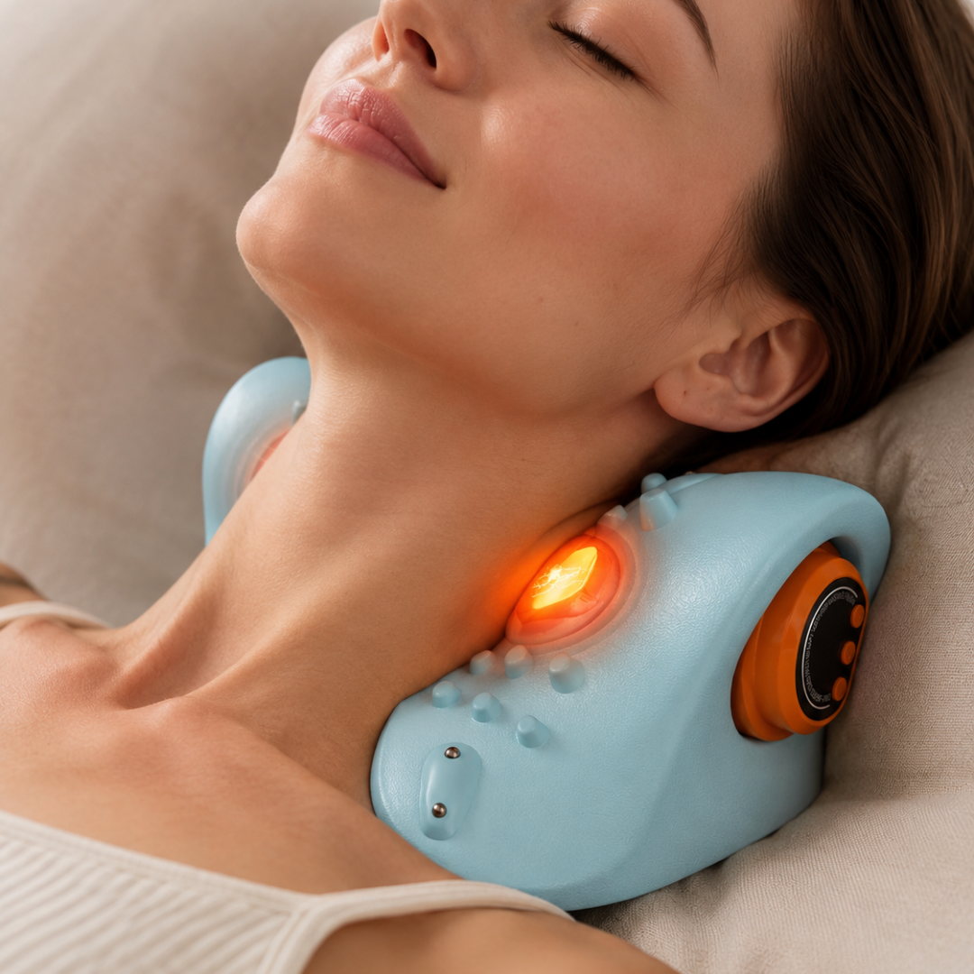 Masajeador Cervical Electroestimulación Calor y Vibración 4 en 1