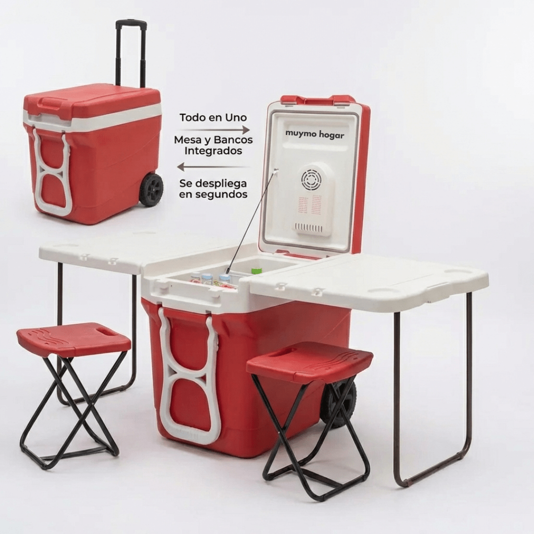 Conservadora Camping 32L con Mesa Integrada y Bancos - muymo hogar - Muy Moderna Uruguay