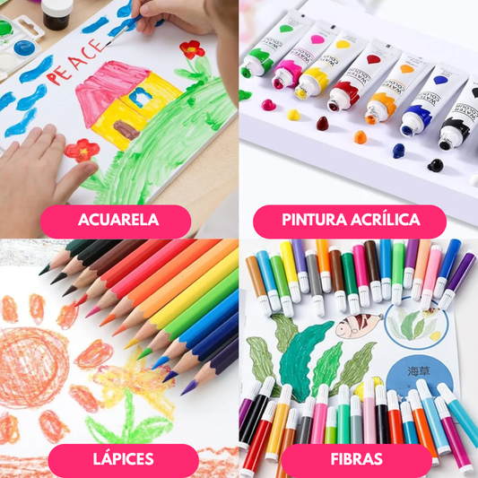 Set De Arte Infantil Valija De 145 Piezas Maletin Metalico - Muy Moderna Uruguay