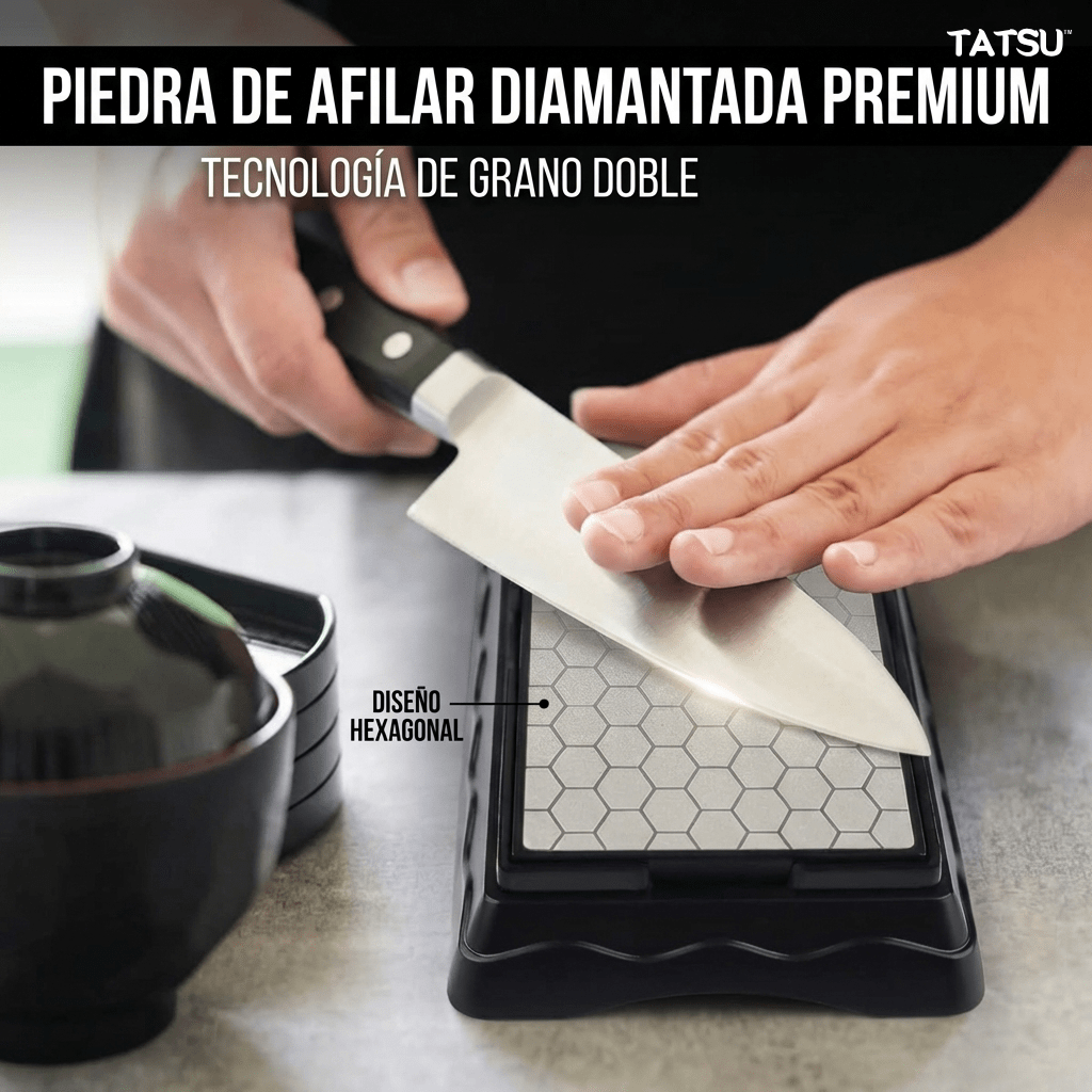 Piedra De Afilar Diamantada Doble Cara Para Cuchillos TATSU - Muy Moderna Uruguay