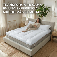 Cubre Colchón Topper Pillow 2 Plazas 150x200cm 10cm Extra Confort