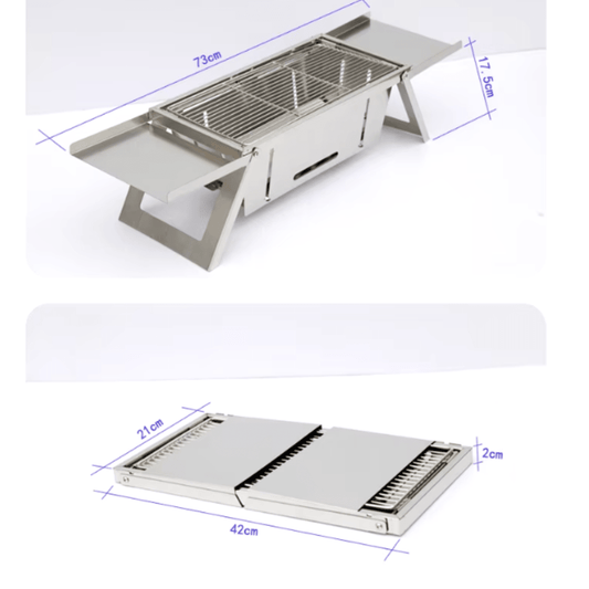 Parrilla Plegable Portátil en Acero Inoxidable - Muy Moderna Uruguay