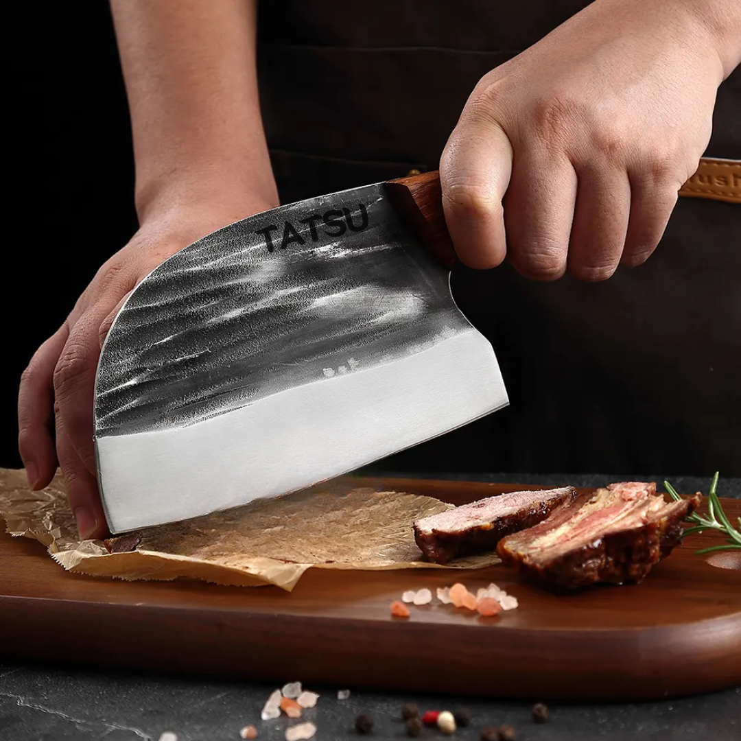Cuchillo Carnicero TATSU™ Fushin con Funda de Cuero