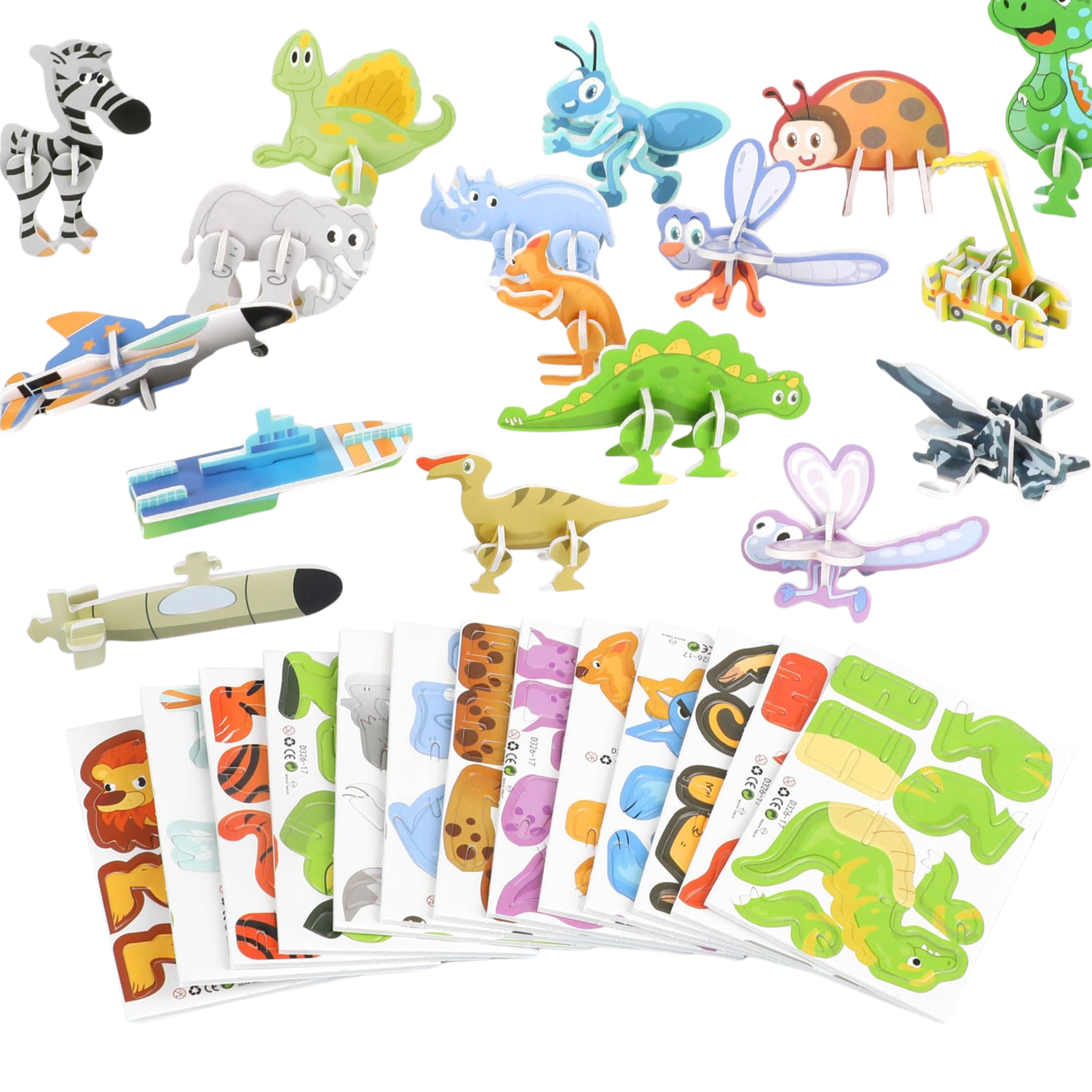 Figuras Para Armar Animales Y Dinosaurios 3d Juguete Pack 60