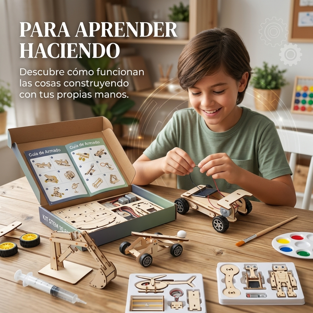 Kit STEM de Madera para Armar – Robot Solar Educativo para Niños
