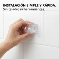 Soportes Adhesivos para Barra de Cortina x8 Sin Perforar