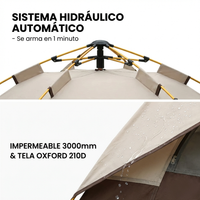 Carpa Autoarmable 3 Personas Tela Oxford Piso Impermeable