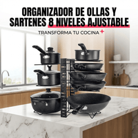 Organizador de Ollas y Sartenes 8 Niveles Ajustable - Muy Moderna Uruguay