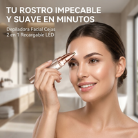 Depiladora Facial Cejas 2 en 1 Recargable LED