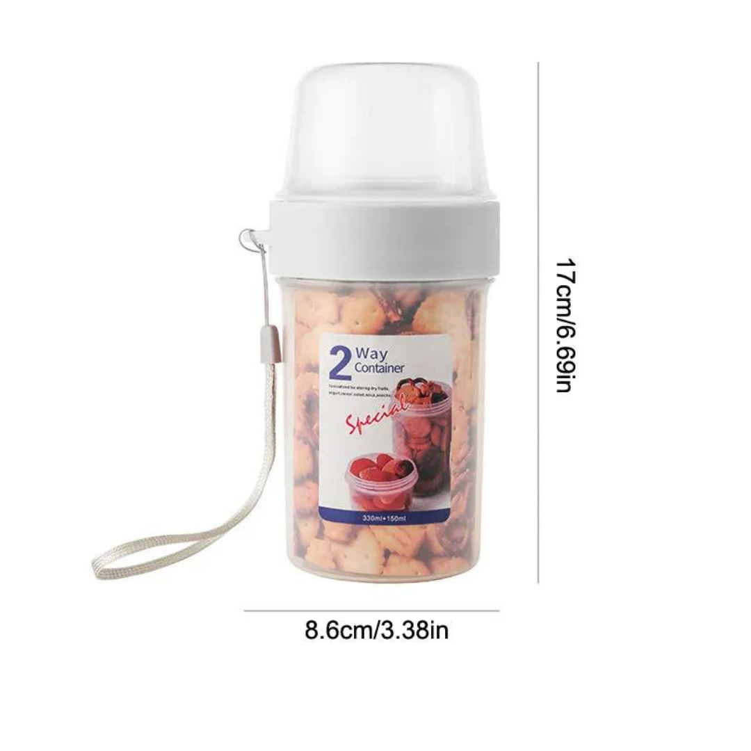 Vaso Separador Tipo Yogurt Con Cereales 330+150ml