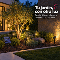 Set de 4 Focos LED Solares Orientables para Jardín