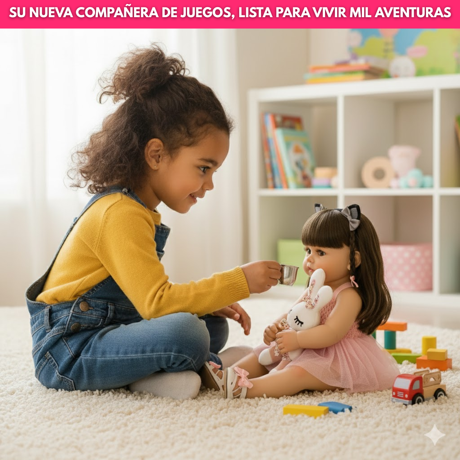 Muñeca Reborn Realista 55cm Con Peluche Juguete Infantil