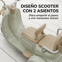 Moto Eléctrica Infantil 12V Scooter Doble Asiento + Control Remoto