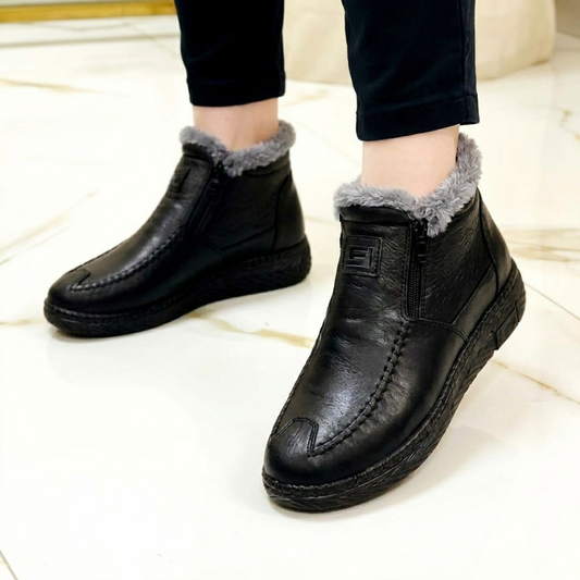 Botines Abrigados con Forro Afelpado - Símil Cuero para Invierno