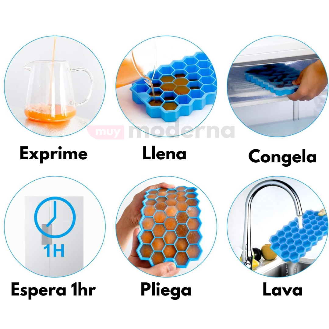 Hielera Hexagonal de Silicona con Tapa