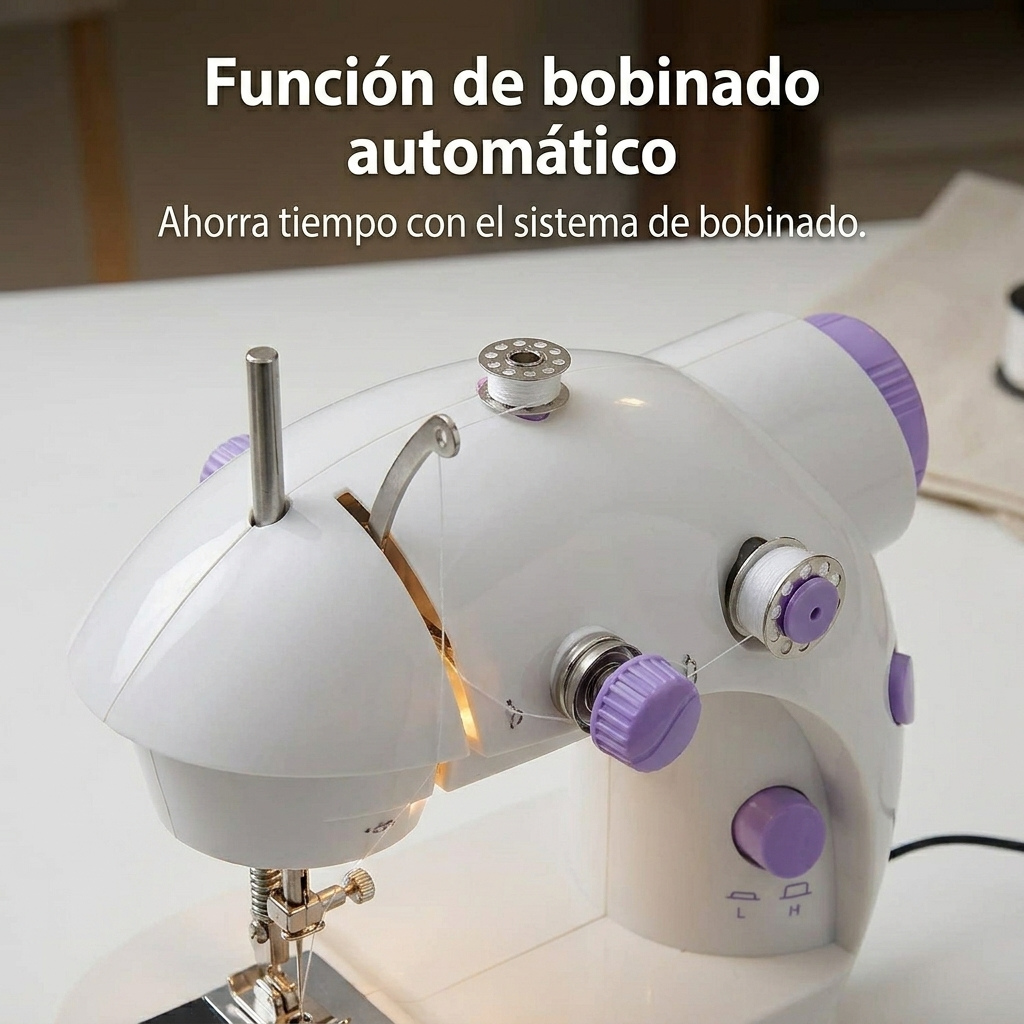 Máquina De Coser Portátil Eléctrica Con Pedal Y Luz