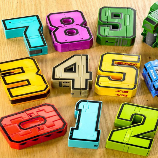 Juego De Números Transformables En Vehículos Y Robot