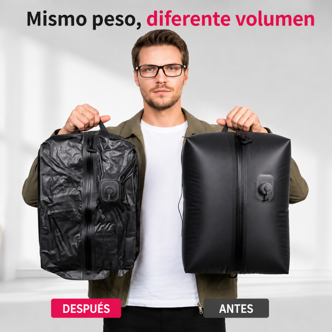 Bolsa de Vacío para Ropa de Viaje 20L con Bomba Integrada Recargable para Valija