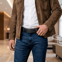Cinturón De Cuero Para Hombre Con Ajuste Fácil sin Agujeros - Muy Moderna Uruguay