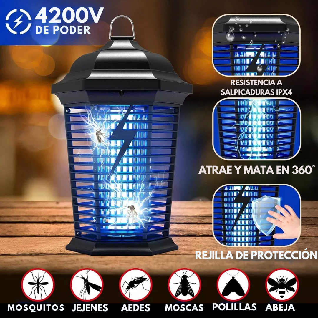 Exterminador De Mosquitos Insectocutor Uv Potente 4200v