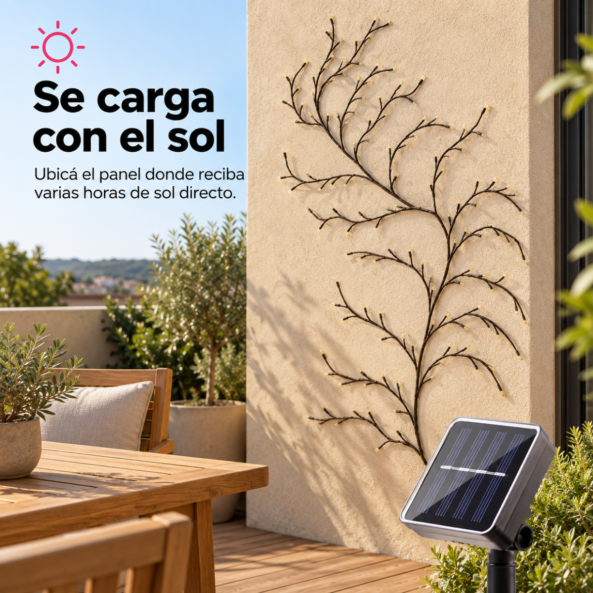 Enredadera Solar 96 LED para Pared y Balcón - Ecoinnova