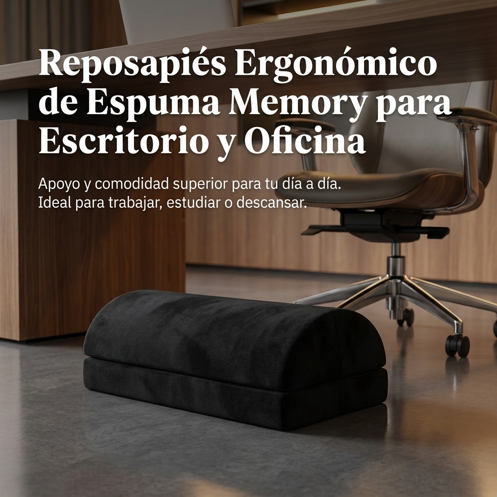 Reposapiés Ergonómico Espuma Memory Escritorio Oficina Suave