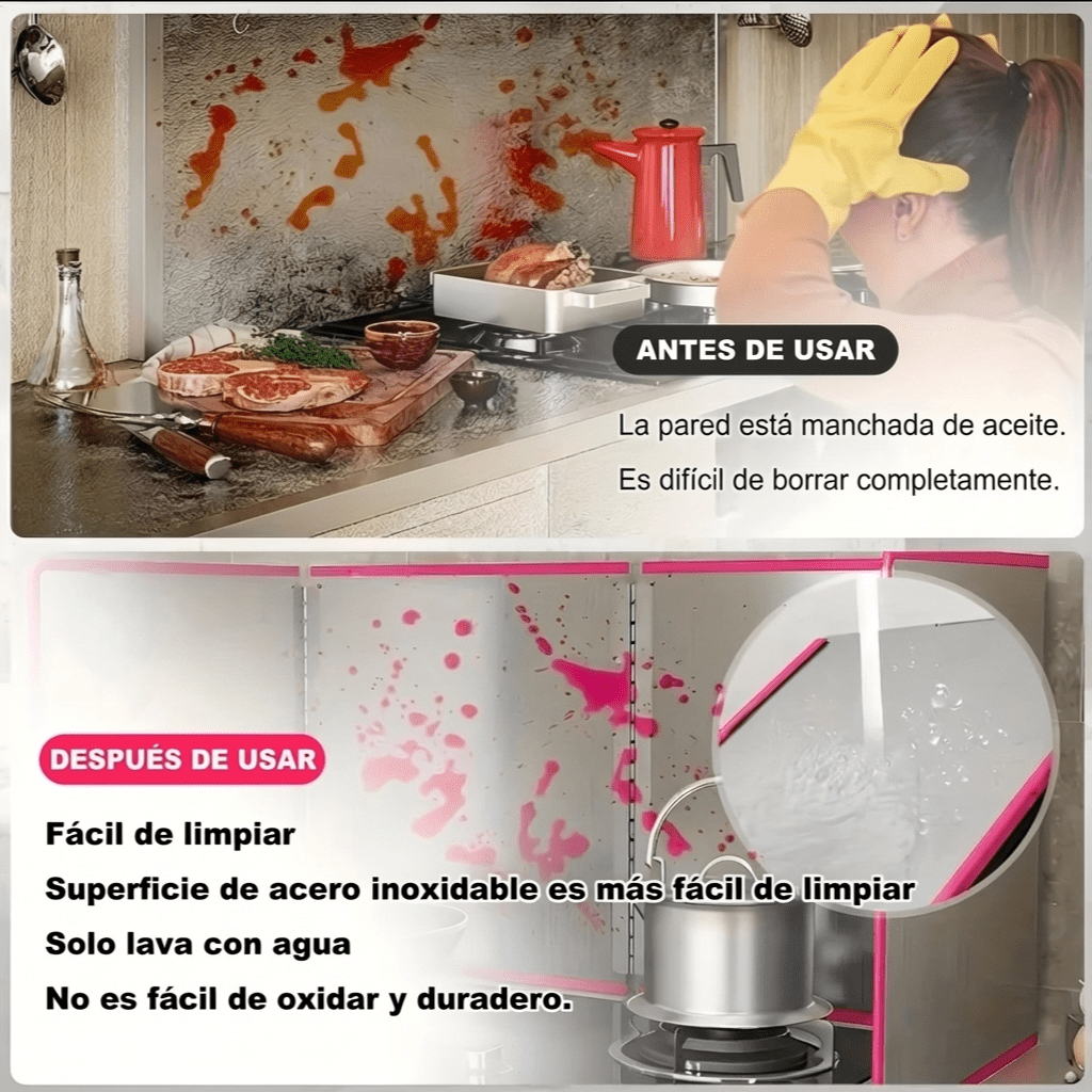 Protector Antisalpicaduras De Cocina De Acero Plegable - Muy Moderna Uruguay