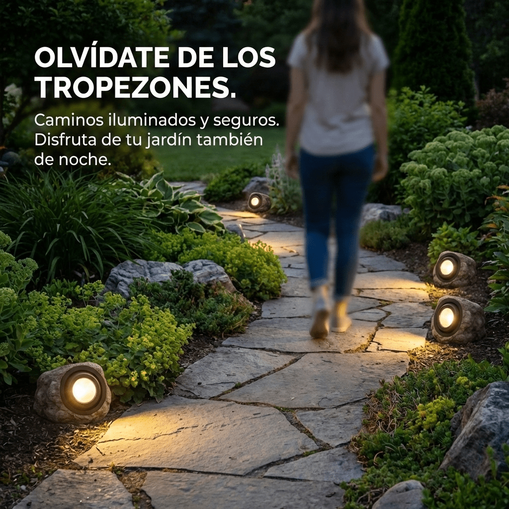 Foco LED tipo Piedra Recargable con el Sol - Muy Moderna Uruguay