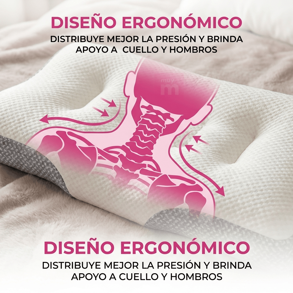 Almohada Ortopédica Cervical Ergonómica Para Cuello - Muy Moderna Uruguay