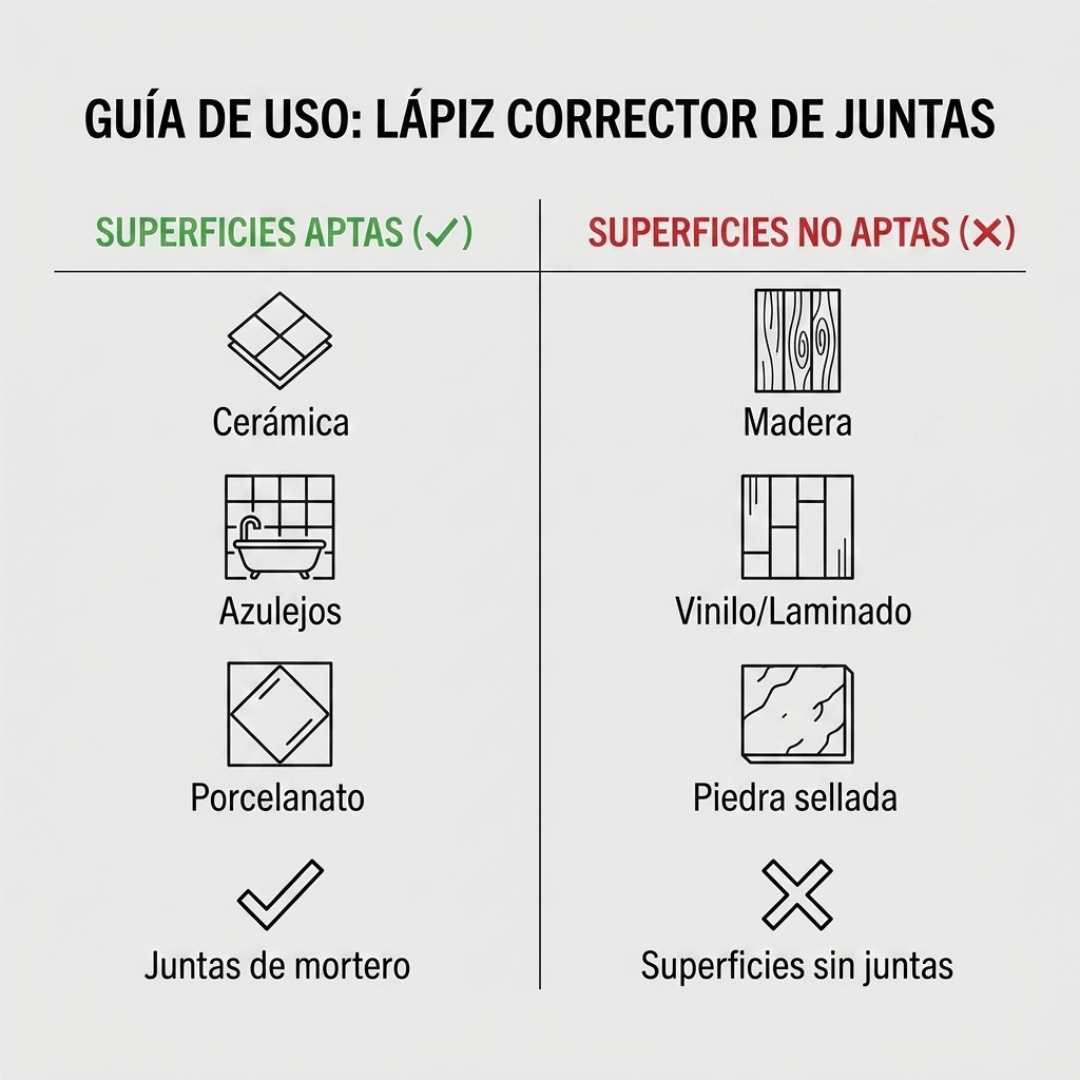 Lápiz Corrector Juntas Azulejos Piso Impermeable Restaurador