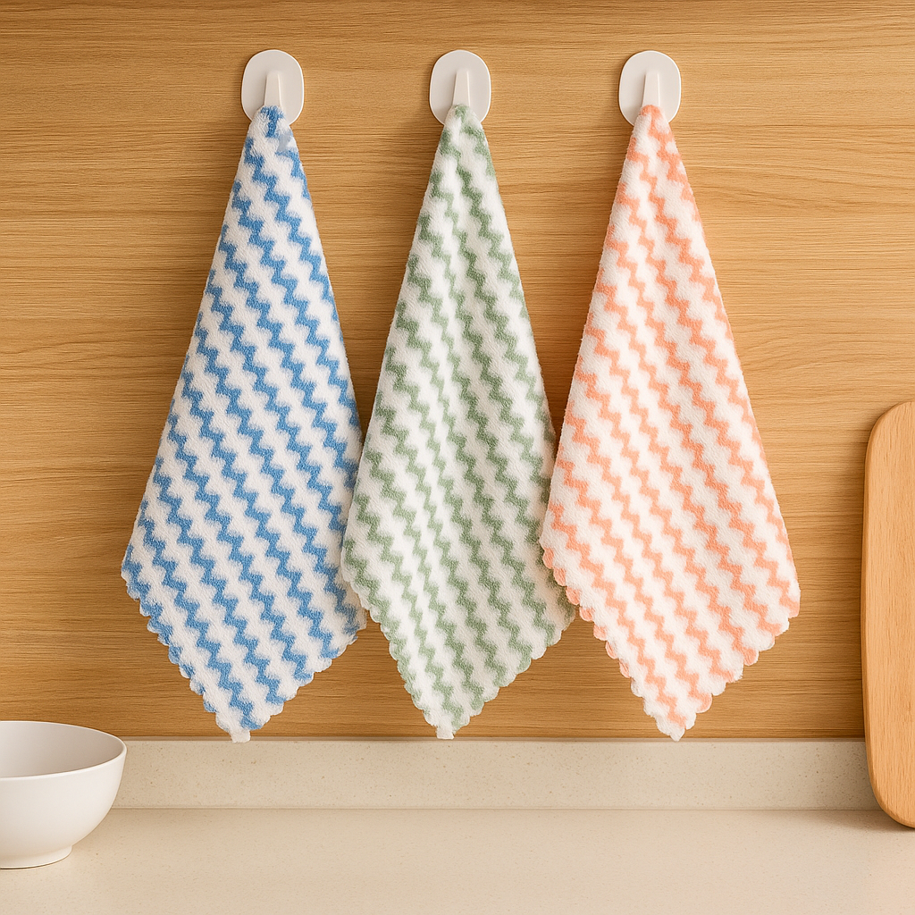 Set De 3 Repasadores Ondulados De Cocina