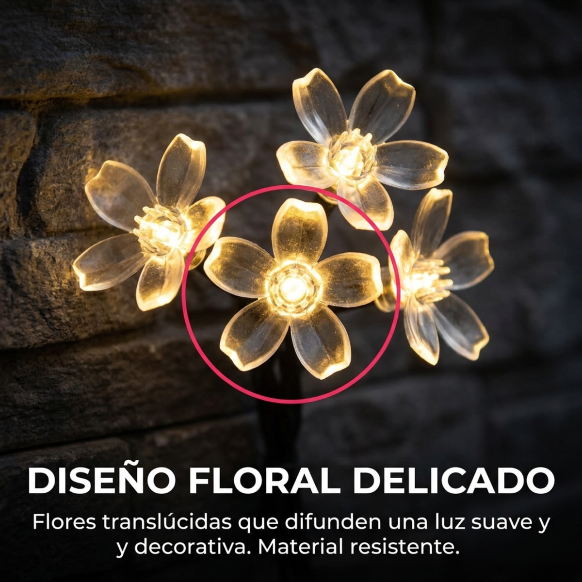 Guia de Flores Solares de Exterior 12m ecoinnova