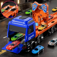 Camión Transportador Con Pista Y 12 Autos Juguete Para Niños