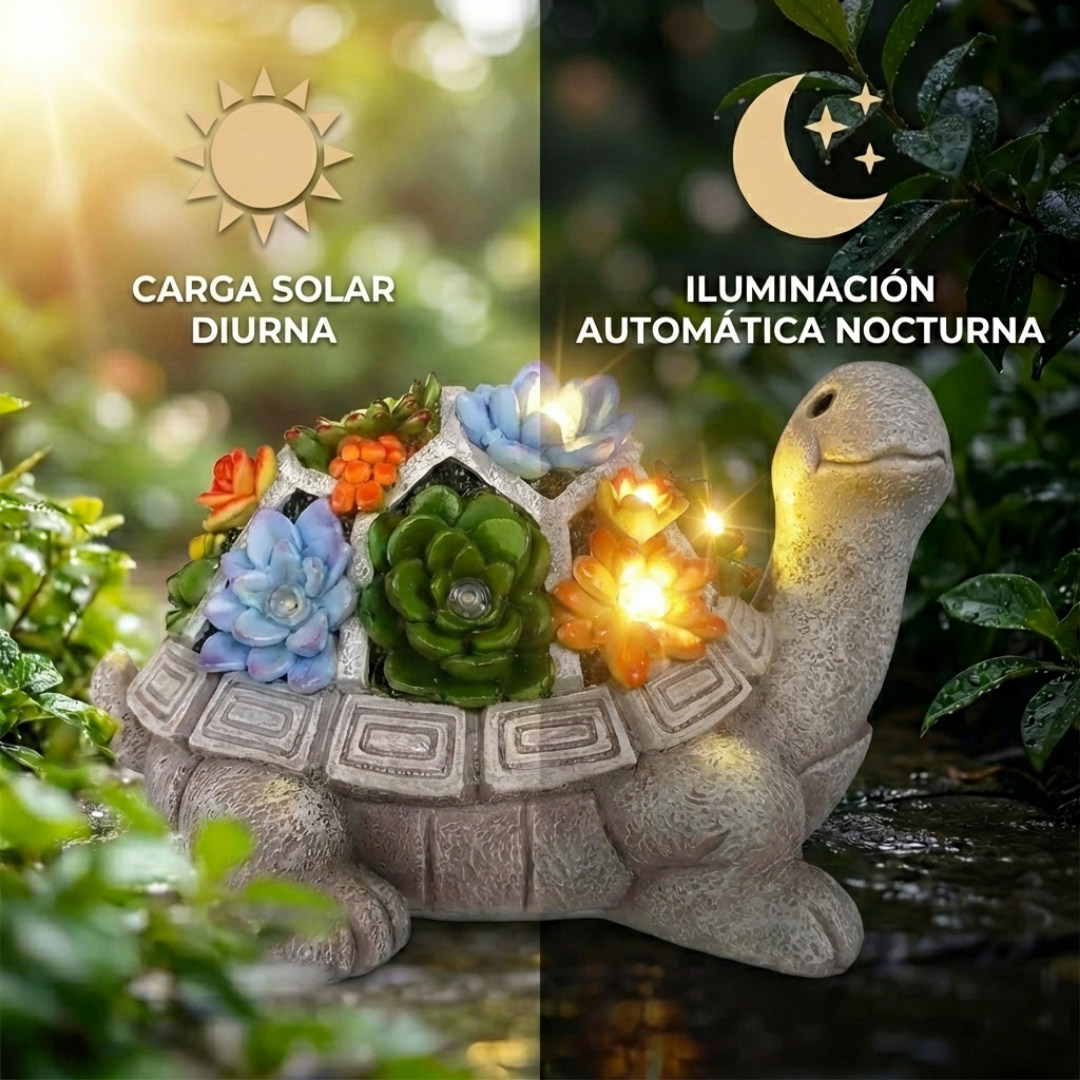 Tortuga Solar Decorativa Con Luces LED Para Jardín Patio Y Balcón - Muy Moderna Uruguay