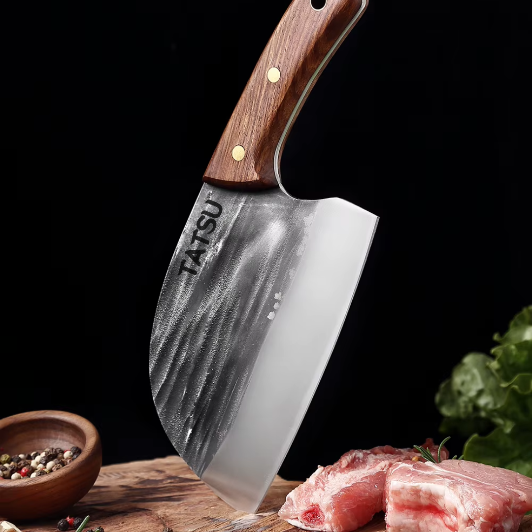 Cuchillo Carnicero TATSU™ Fushin con Funda de Cuero