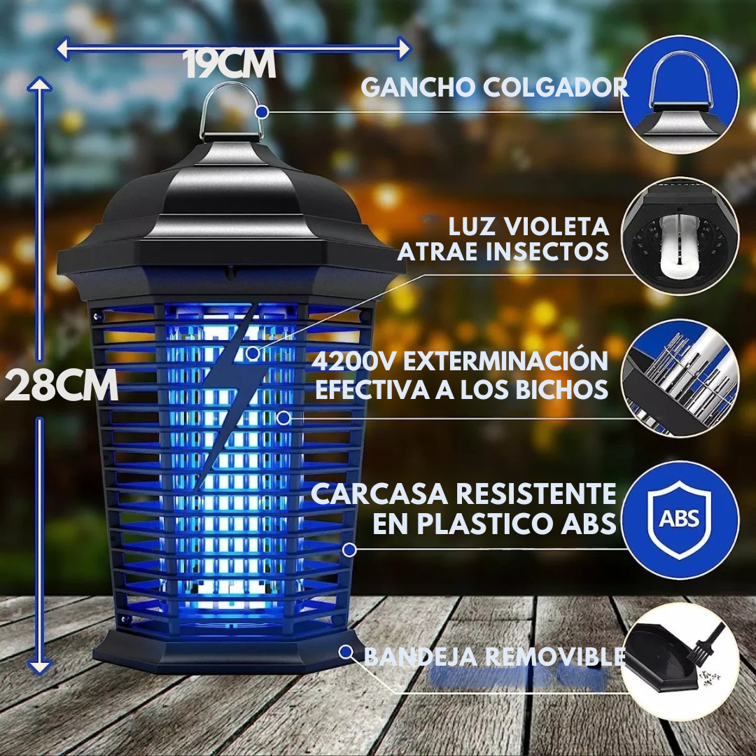 Exterminador De Mosquitos Insectocutor Uv Potente 4200v