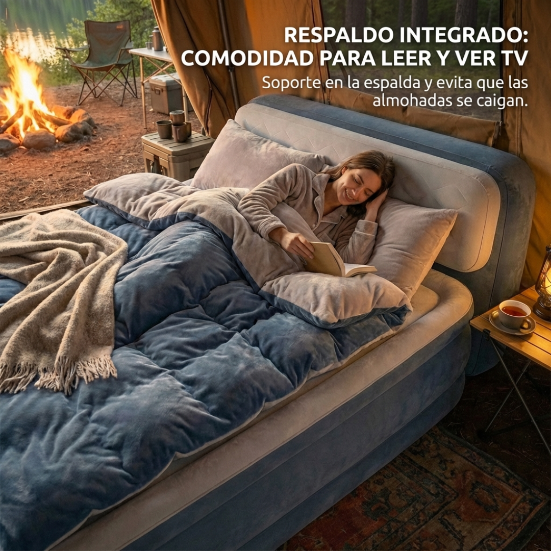 Colchón AutoInflable 2 Plazas Con Respaldo