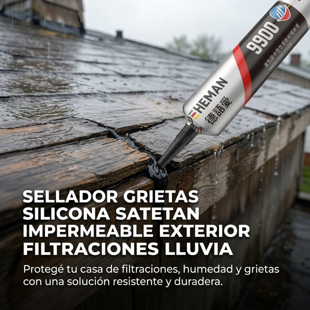 Sellador Grietas Silicona Impermeable Exterior Filtraciones Lluvia