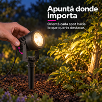 Set de 4 Focos LED Solares Orientables para Jardín