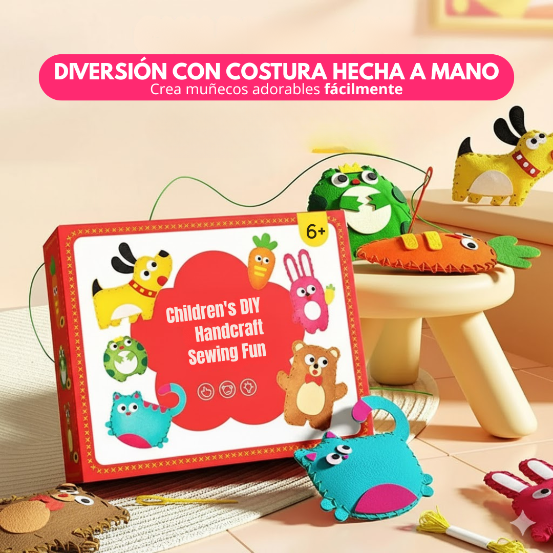 Juego De Costura Infantil Principiantes Kit 6 Diseños Educativo