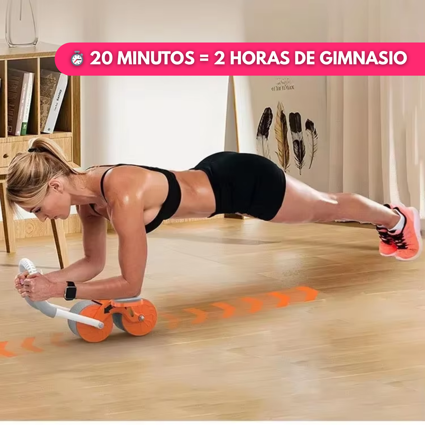 Rueda Abdominal Con Rebote Automático Y Temporizador Digital