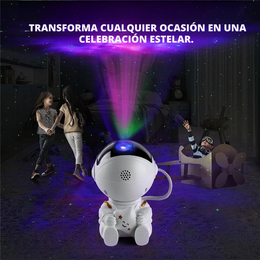 Astronauta Sentado con Estrella Proyector de Galaxia