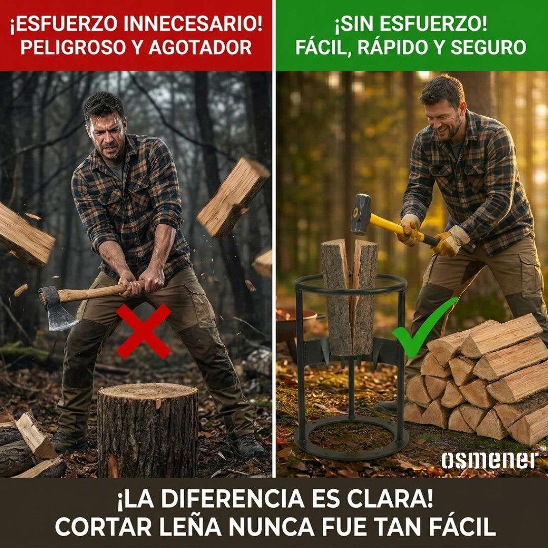 Base de Acero para cortar Leña para Hogar y Camping - OSMENER™
