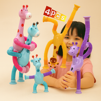 Set 4 Jirafas Pop Tube Juguete Sensorial Antiestrés