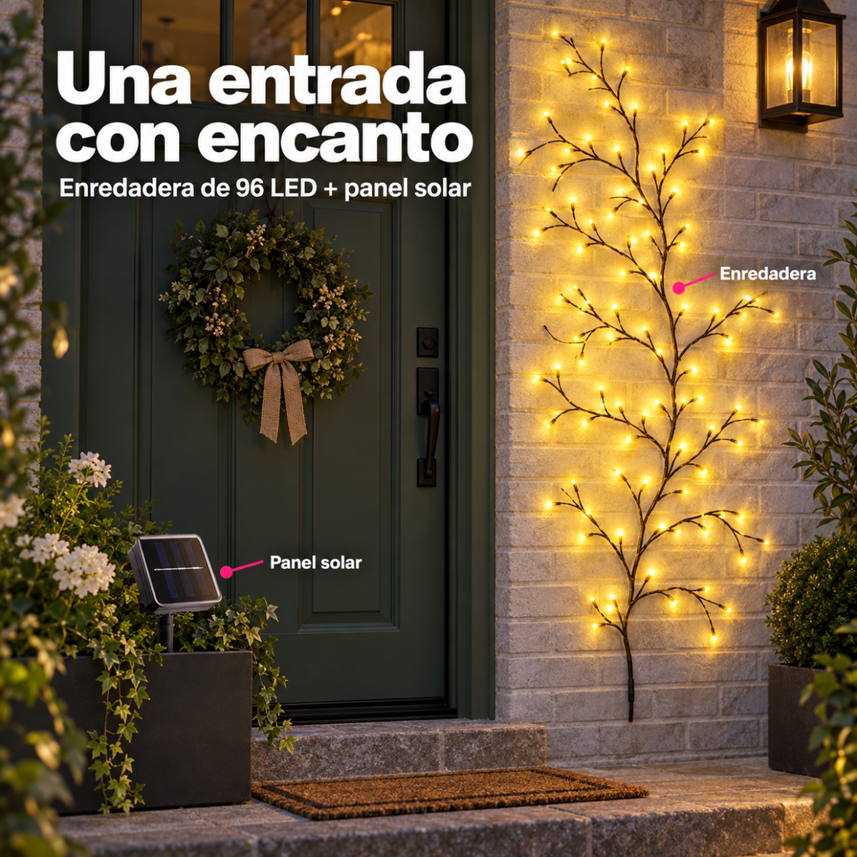 Enredadera Solar 96 LED para Pared y Balcón - Ecoinnova
