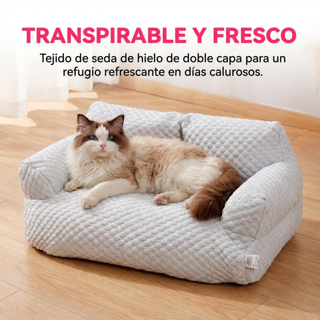 Cama Fresca Para Mascotas Perro Gato Lavable Con Funda Removible