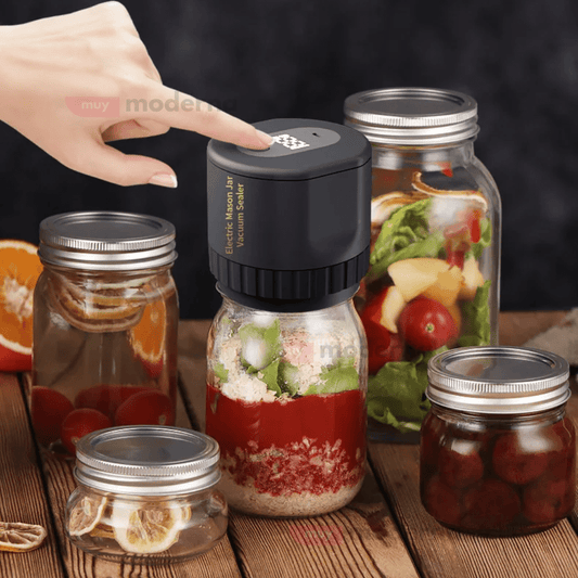 Kit Sellador al Vacío Portátil con Tapas Reutilizables para Frascos - Muy Moderna Uruguay