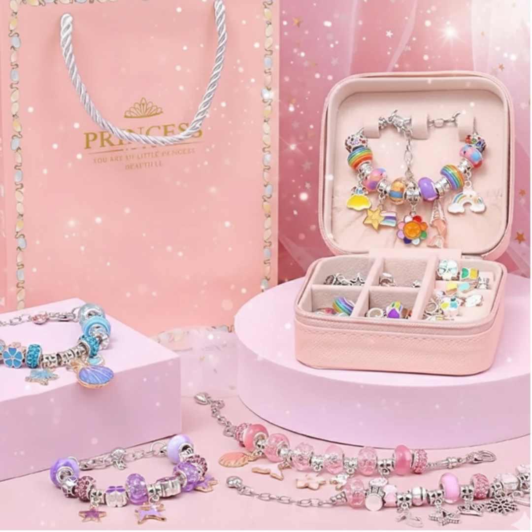 Kit Completo para Crear Pulseras Metálicas con Dijes y Cuentas