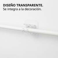 Soportes Adhesivos para Barra de Cortina x8 Sin Perforar